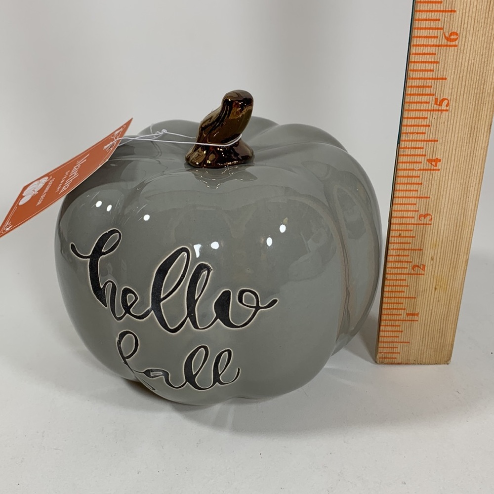 Martha Stewart Ceramic Hello Fall Pumpkin Seasonal Decor - Picture 6 of 7